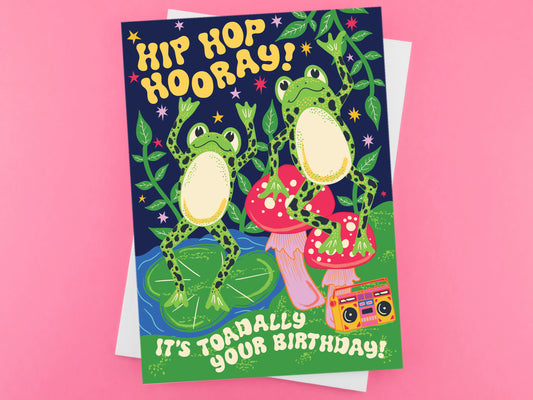 Hip Hop Hooray - Toadally Your Birthday Frog Greeting Card