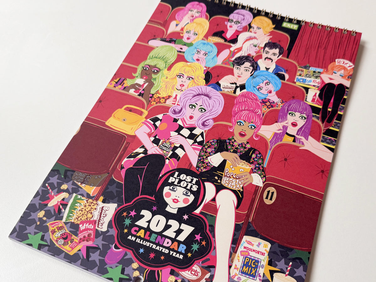2027 Illustrated Wall Calendar - 2027 Year Planner - 12 Month Hanging Calendar