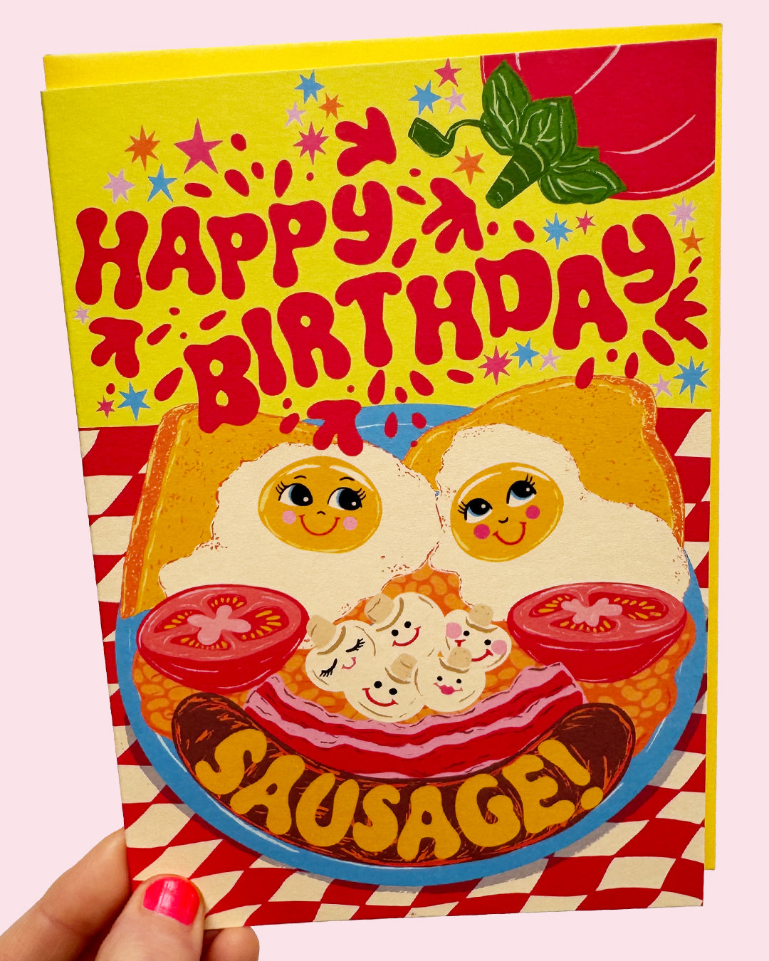 Happy Birthday Sausage Birthday Greeting Card - Full English Breakfast Birthday Card