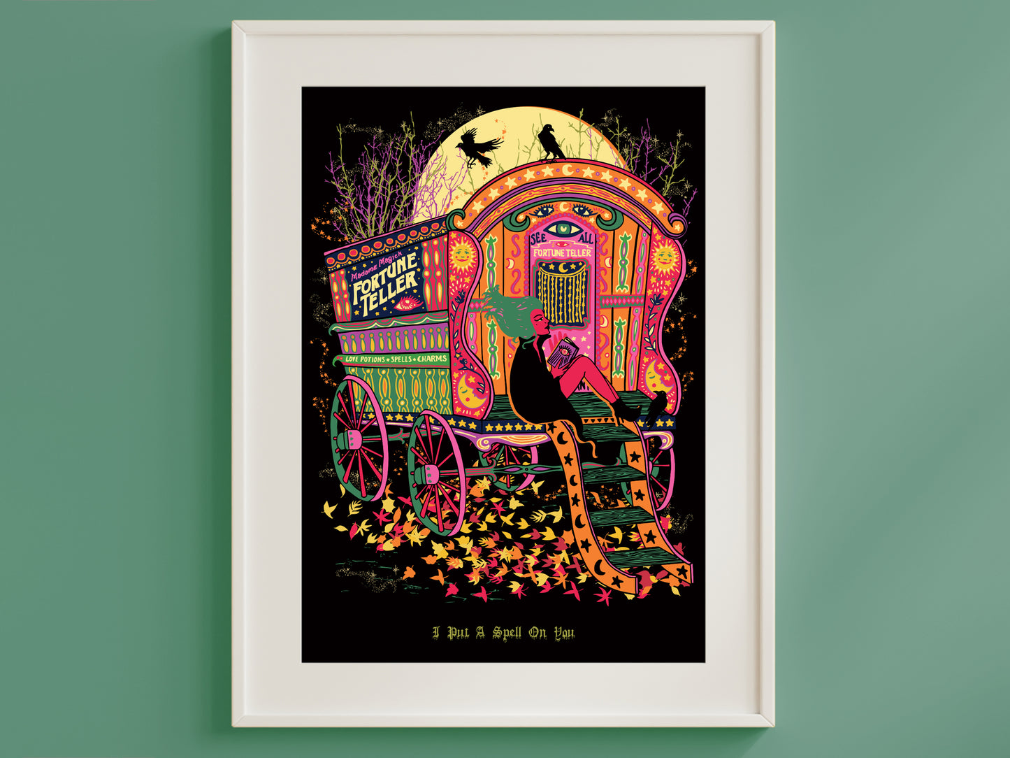 I Put A Spell On You Print - Fortune Teller Poster - Halloween Print