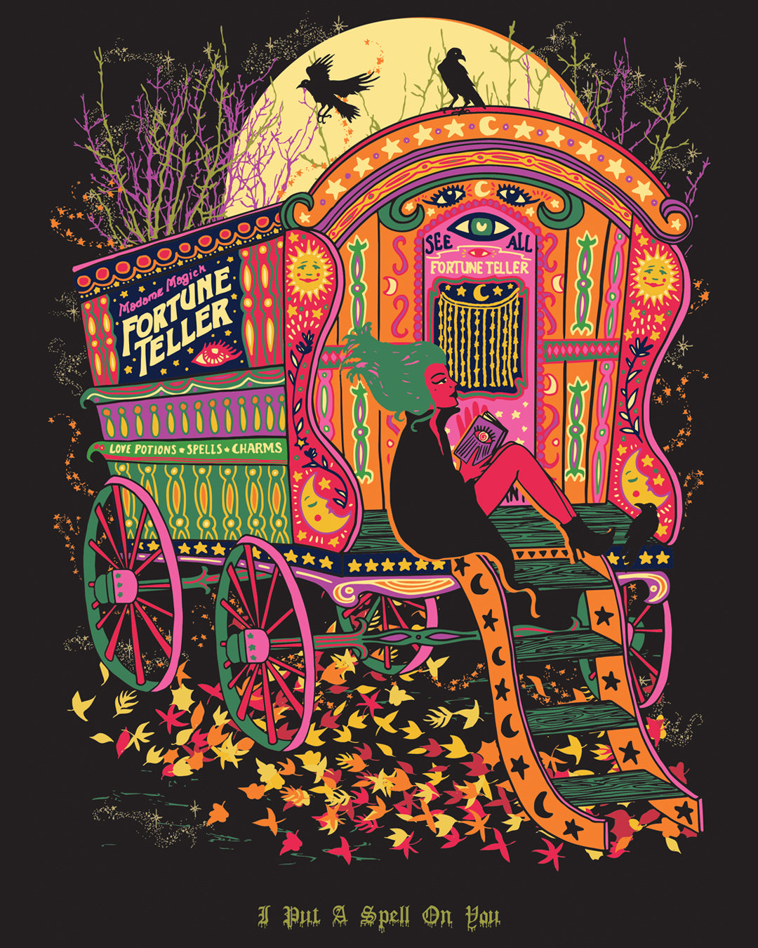 I Put A Spell On You Print - Fortune Teller Poster - Halloween Print