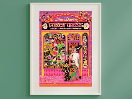 Spooktacular Halloween Poster - Halloween Costume Shop Print - Retro Costume Party - Fancy Dress