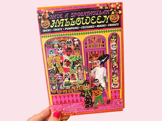 Spooktacular Halloween Greeting Card - Halloween Costume Shop Greeting Card - Retro Costume Party - Fancy Dress