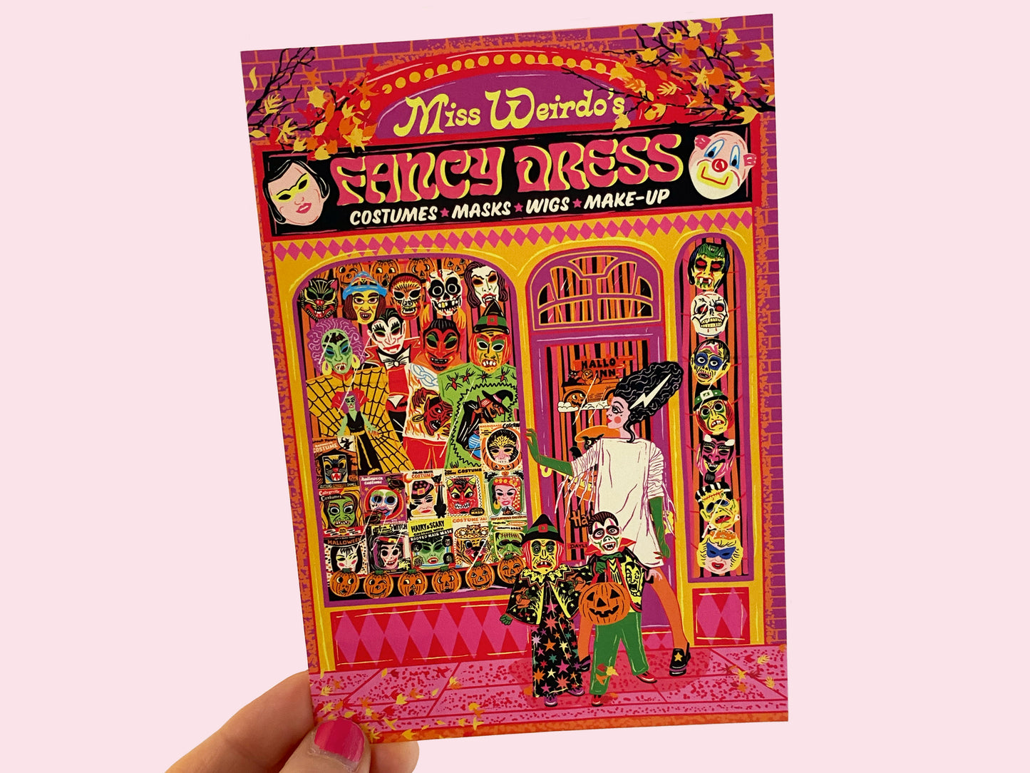 Spooktacular Halloween Postcard - Halloween Costume Shop Postcard - Retro Costume Party - Fancy Dress