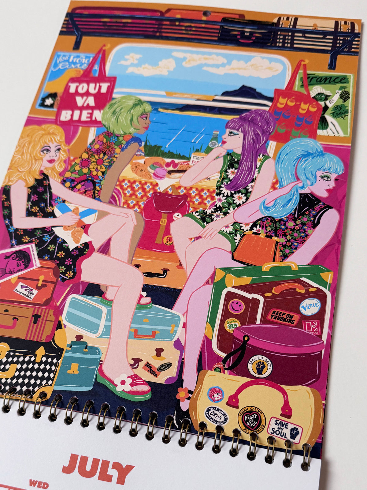 2027 Illustrated Wall Calendar - 2027 Year Planner - 12 Month Hanging Calendar