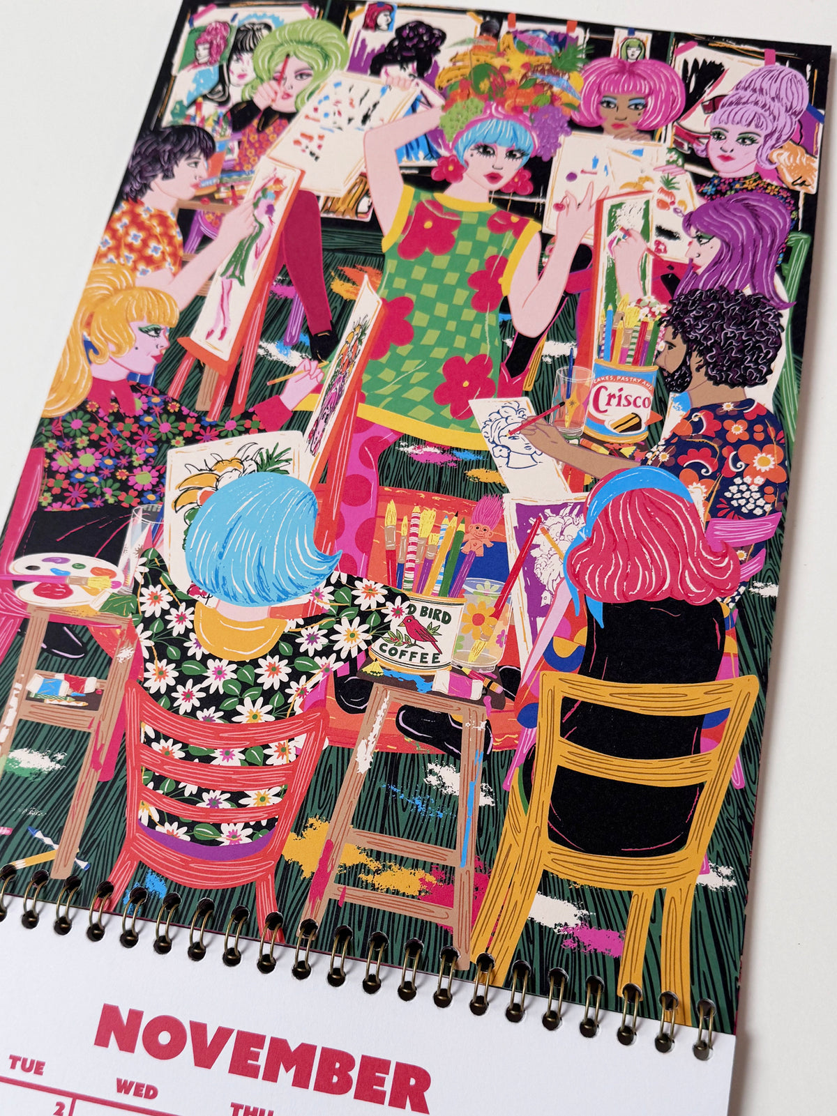 2027 Illustrated Wall Calendar - 2027 Year Planner - 12 Month Hanging Calendar