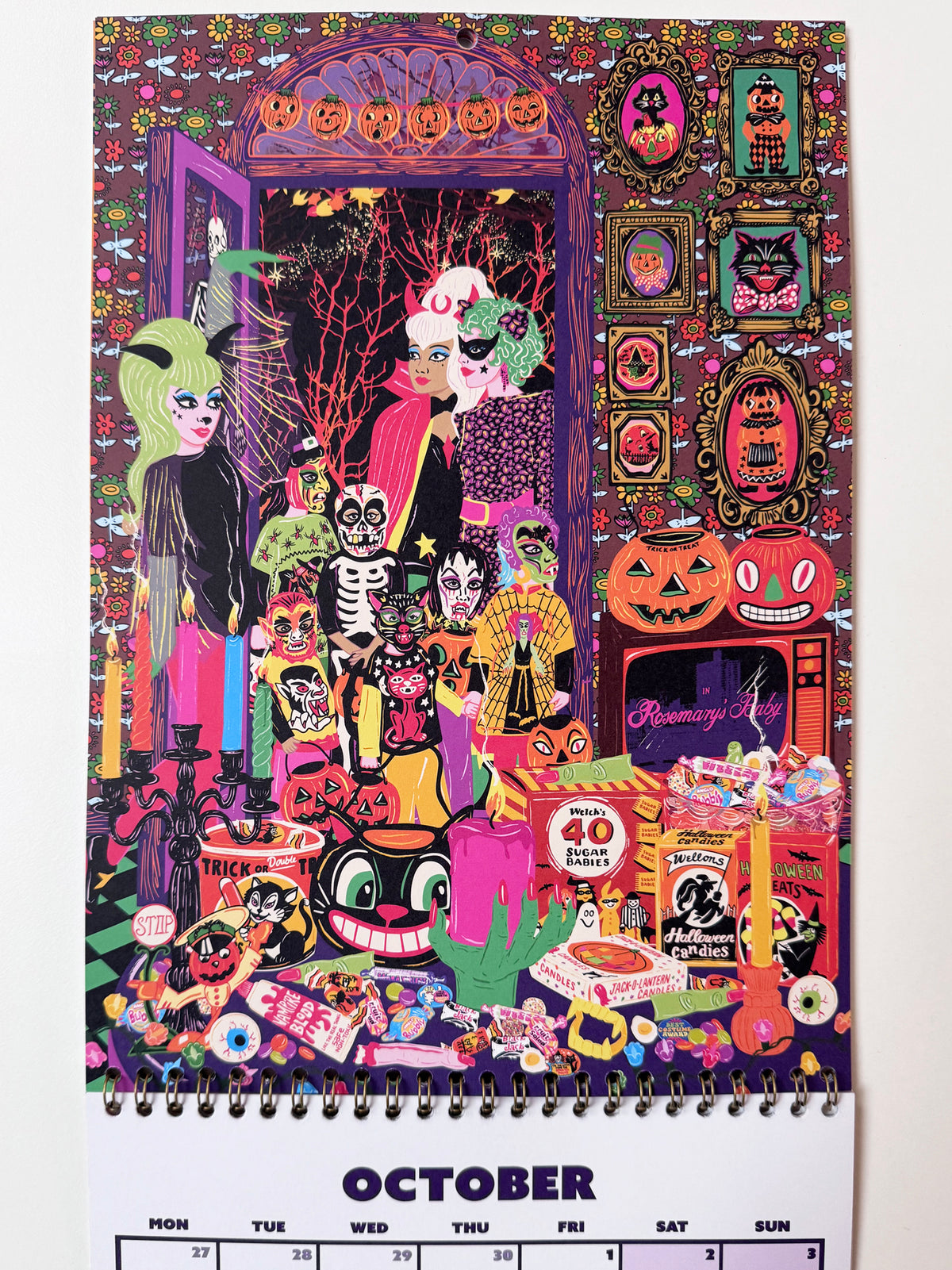 2027 Illustrated Wall Calendar - 2027 Year Planner - 12 Month Hanging Calendar