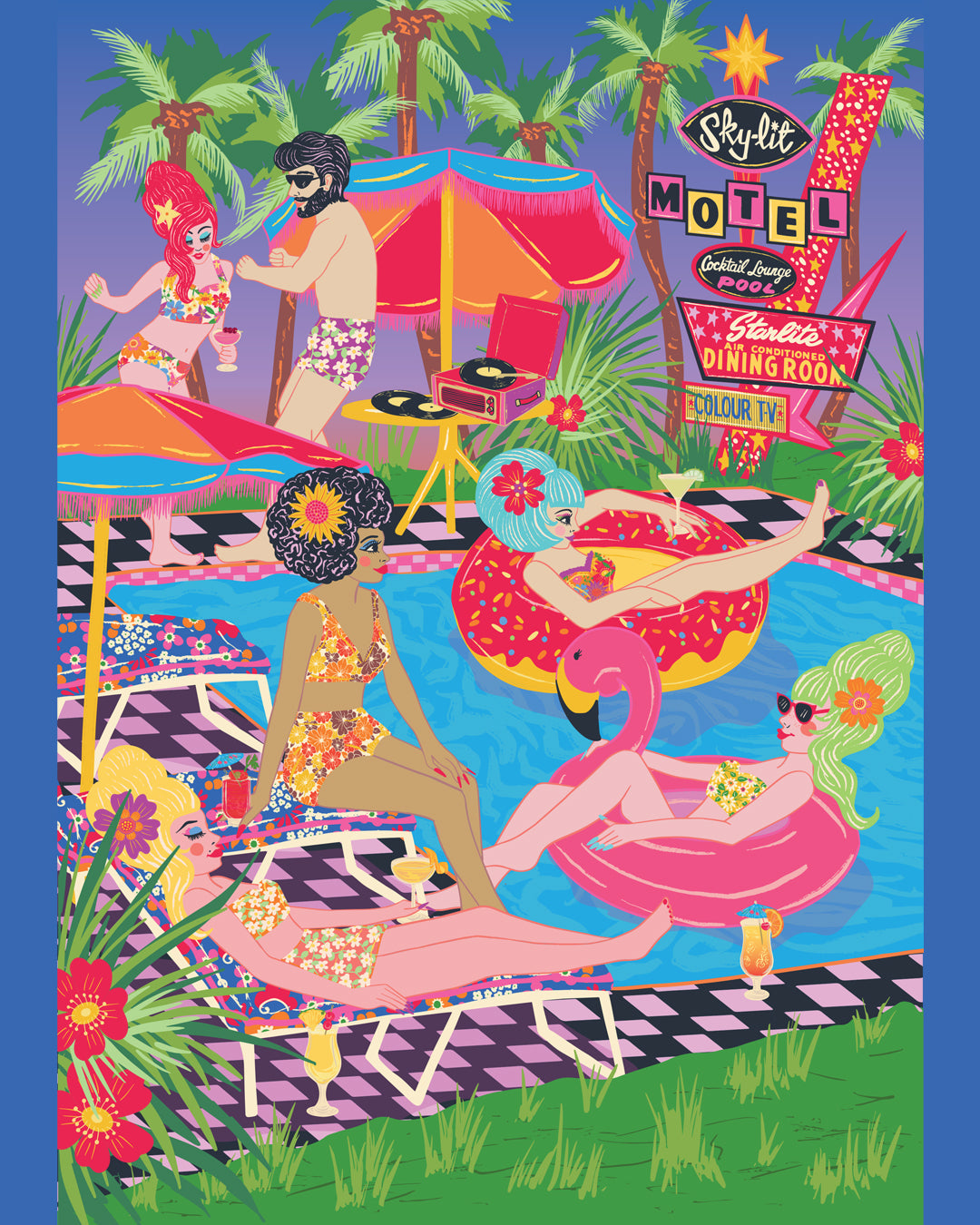 Pool Party Poster - Retro Swimming Pool Poster
