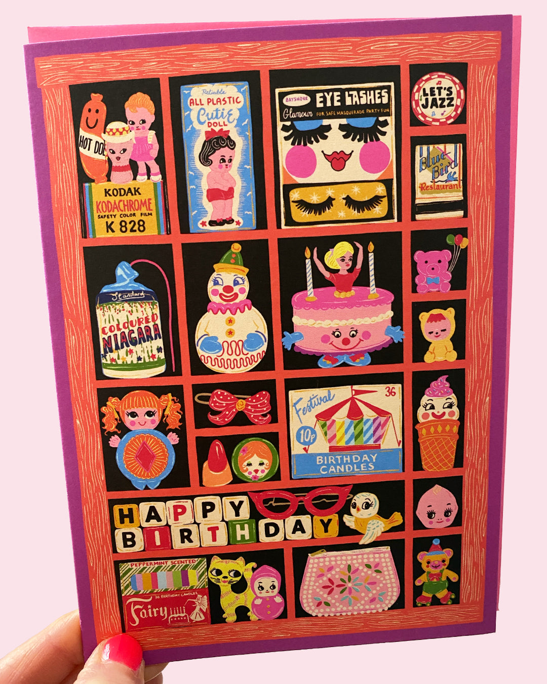 Trinkets Letter Press Print Tray Birthday Greeting Card - Tchotchkes Birthday Card - Knick Knacks - Birthday Card