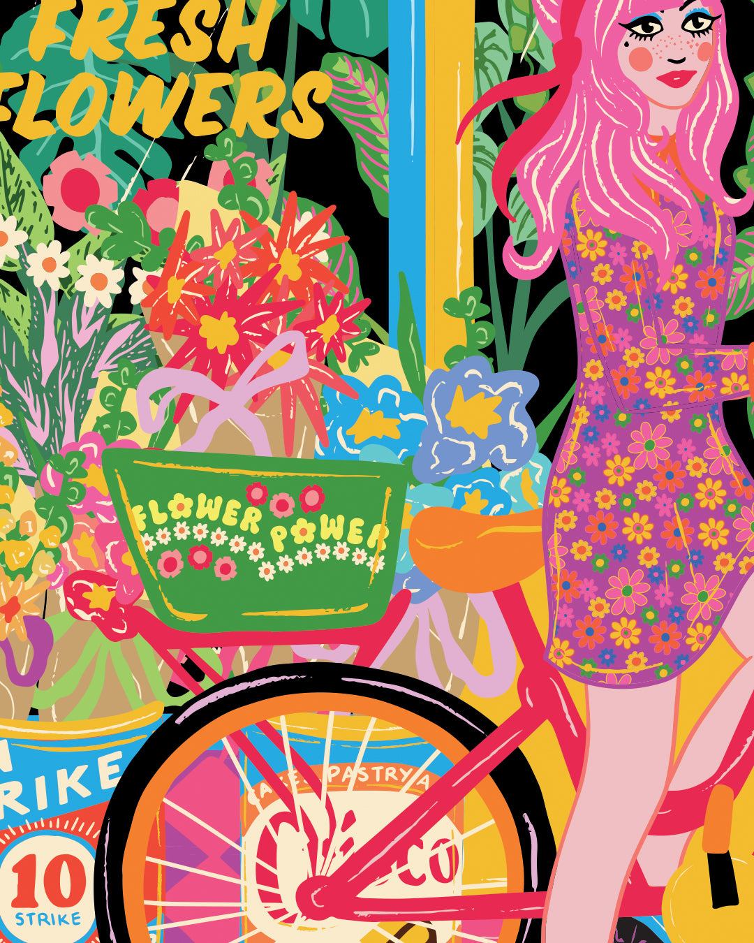 Flower Power Shop Art Print - Gardening Poster - Flower Plant Shop Poster