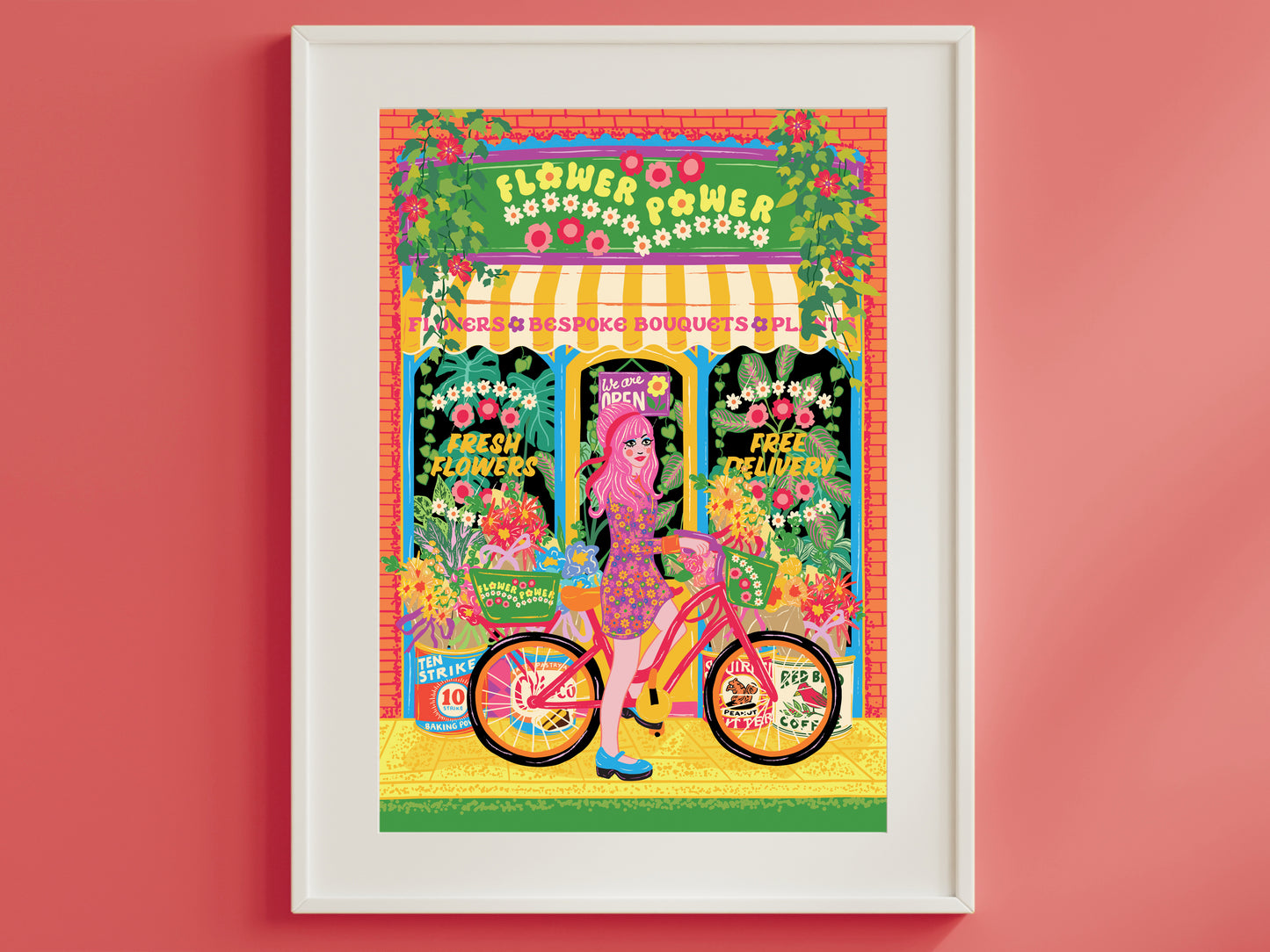 Flower Power Shop Art Print - Gardening Poster - Flower Plant Shop Poster