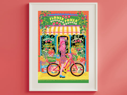 Flower Power Shop Art Print - Gardening Poster - Flower Plant Shop Poster