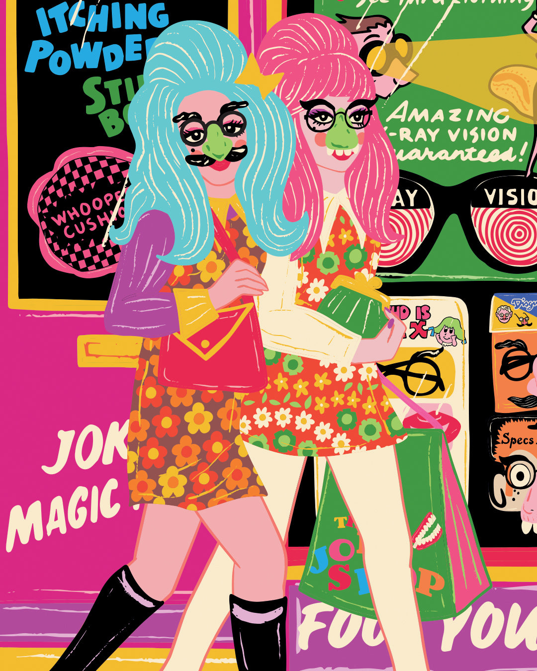 Retro Joke Shop Front - Vintage Joke Shop Poster - Prank Gags Print