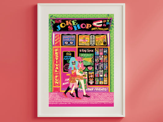 Retro Joke Shop Front - Vintage Joke Shop Poster - Prank Gags Print