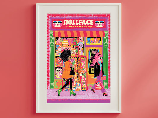 Vintage Shop Front - Thrift / Thrifting Print - Vintage Market Poster - Birthday - Christmas - New Home