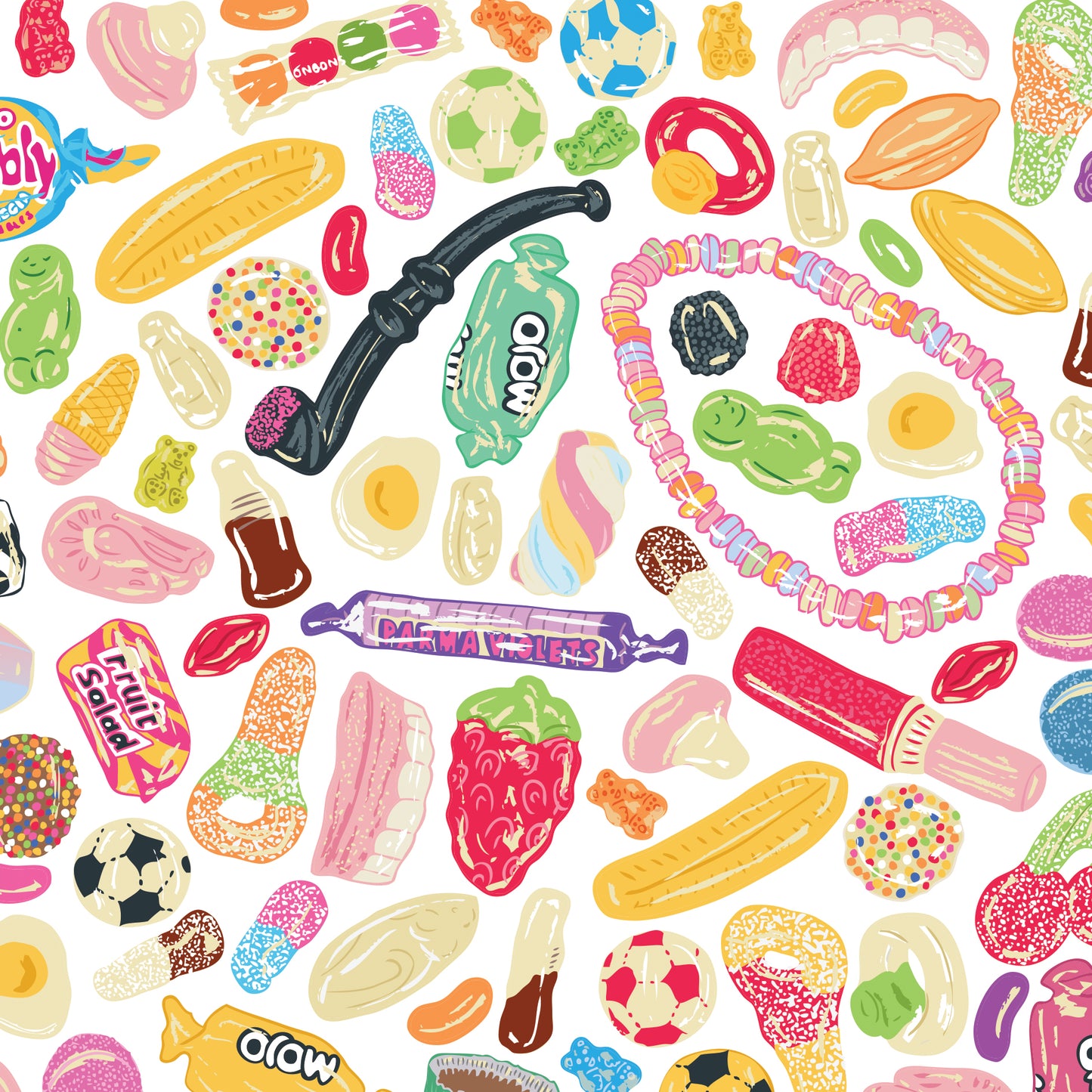 Retro Sweets Print - Penny Sweets 10p Mix Up Poster