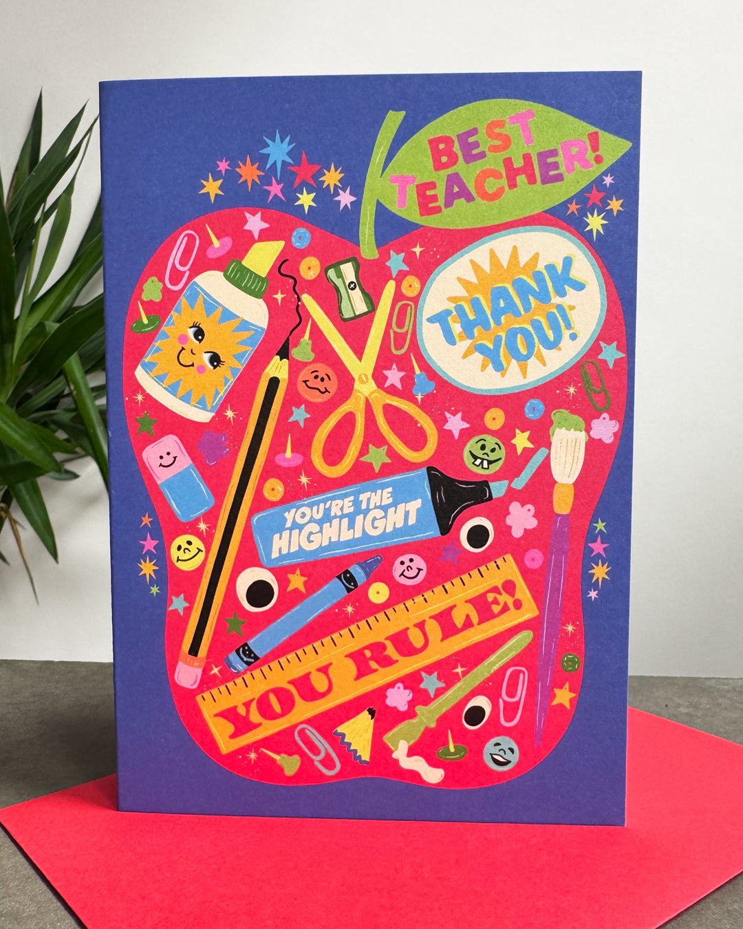 Thank You Teacher Greeting Card - Teacher Appreciation Card - School Leavers Card