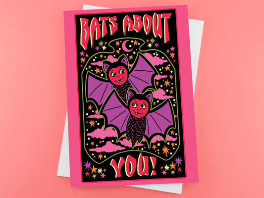 Bats About You Valentines Greeting Card