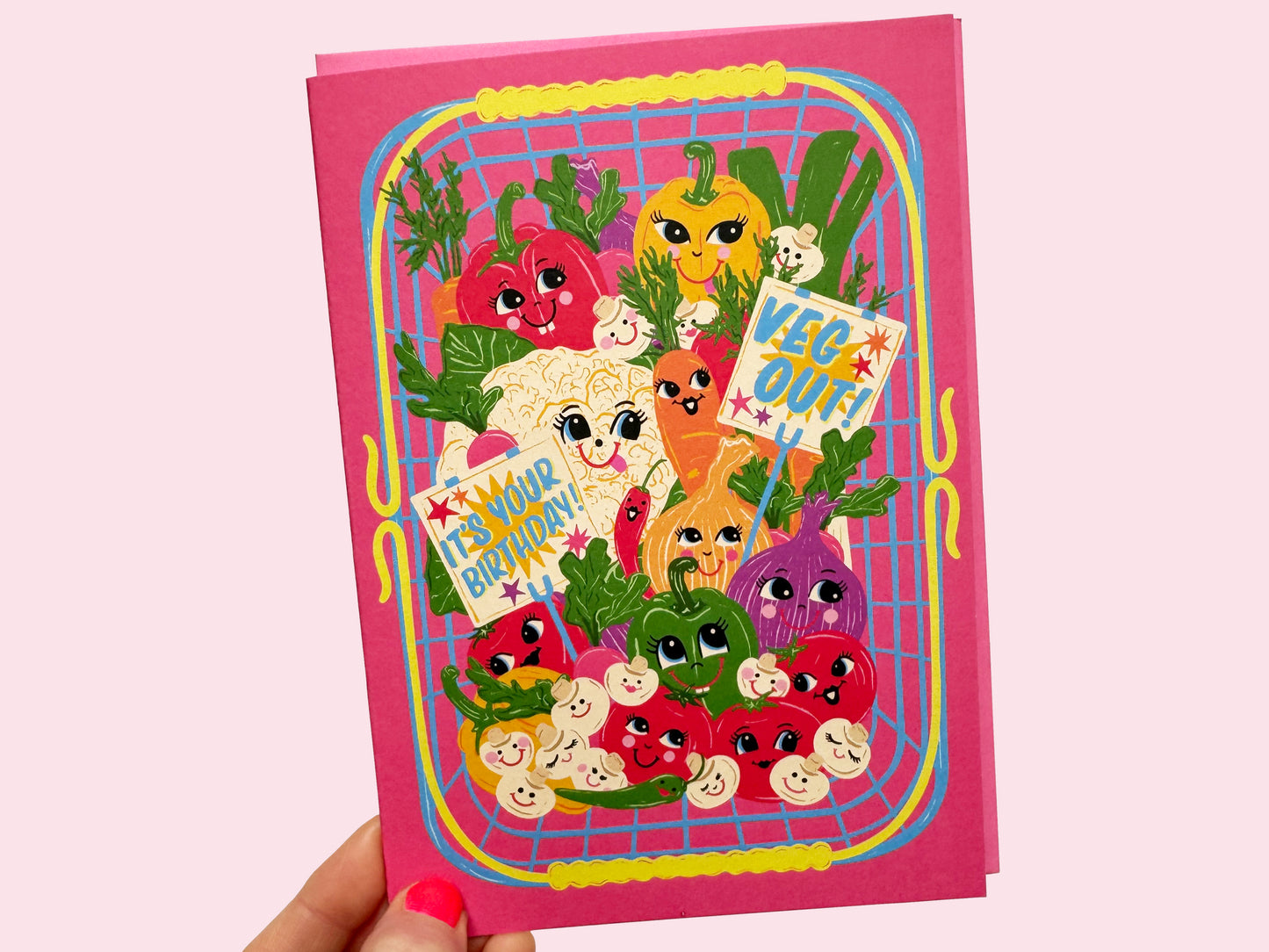 Veg Out It's Your Birthday Greeting Card - Vegetables Birthday Card