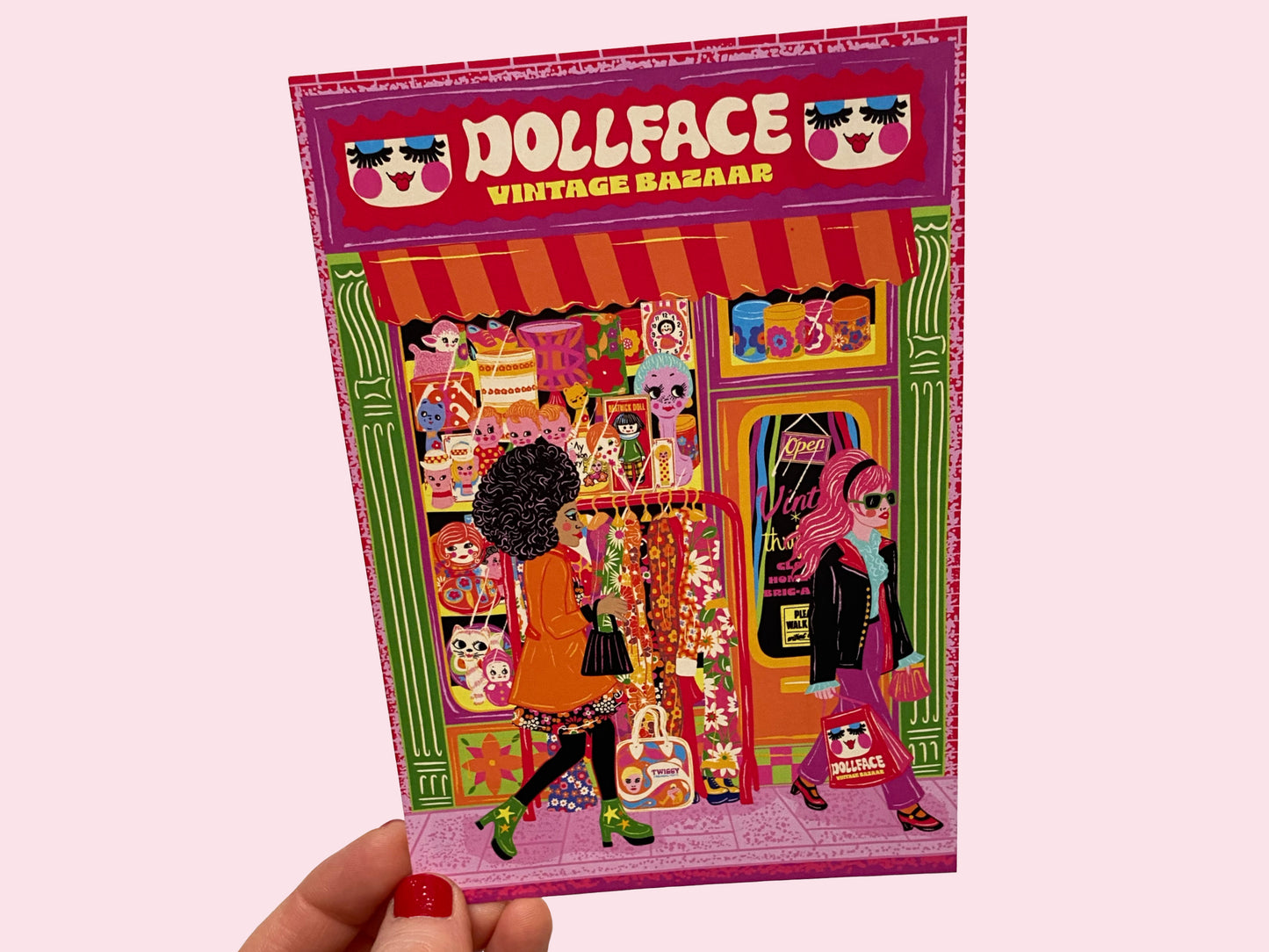 Vintage Shop Front - Flea Market Postcard - Thrift / Thrifting Postcard - Vintage Market Store Postcard