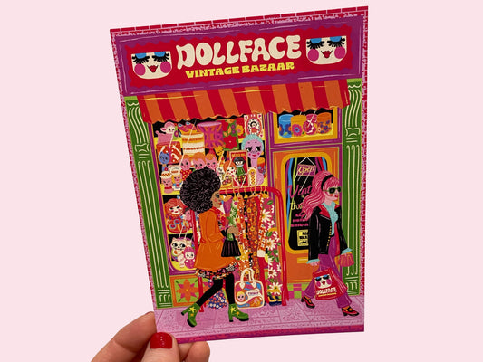 Vintage Shop Front - Flea Market Postcard - Thrift / Thrifting Postcard - Vintage Market Store Postcard